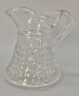 Appraisal: Flint glass Waffle pattern pitcher ht in Flint glass Waffle