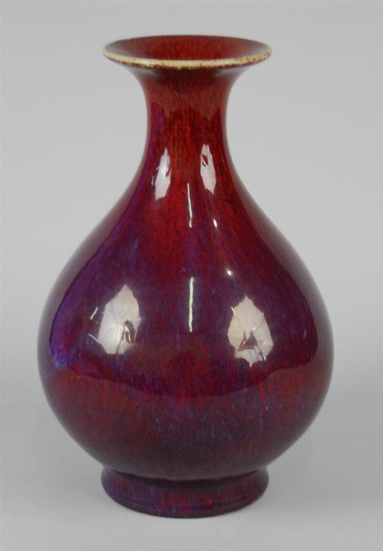 Appraisal: LARGE CHINESE FLAMBE BOTTLE FORM VASE height inches Condition overall