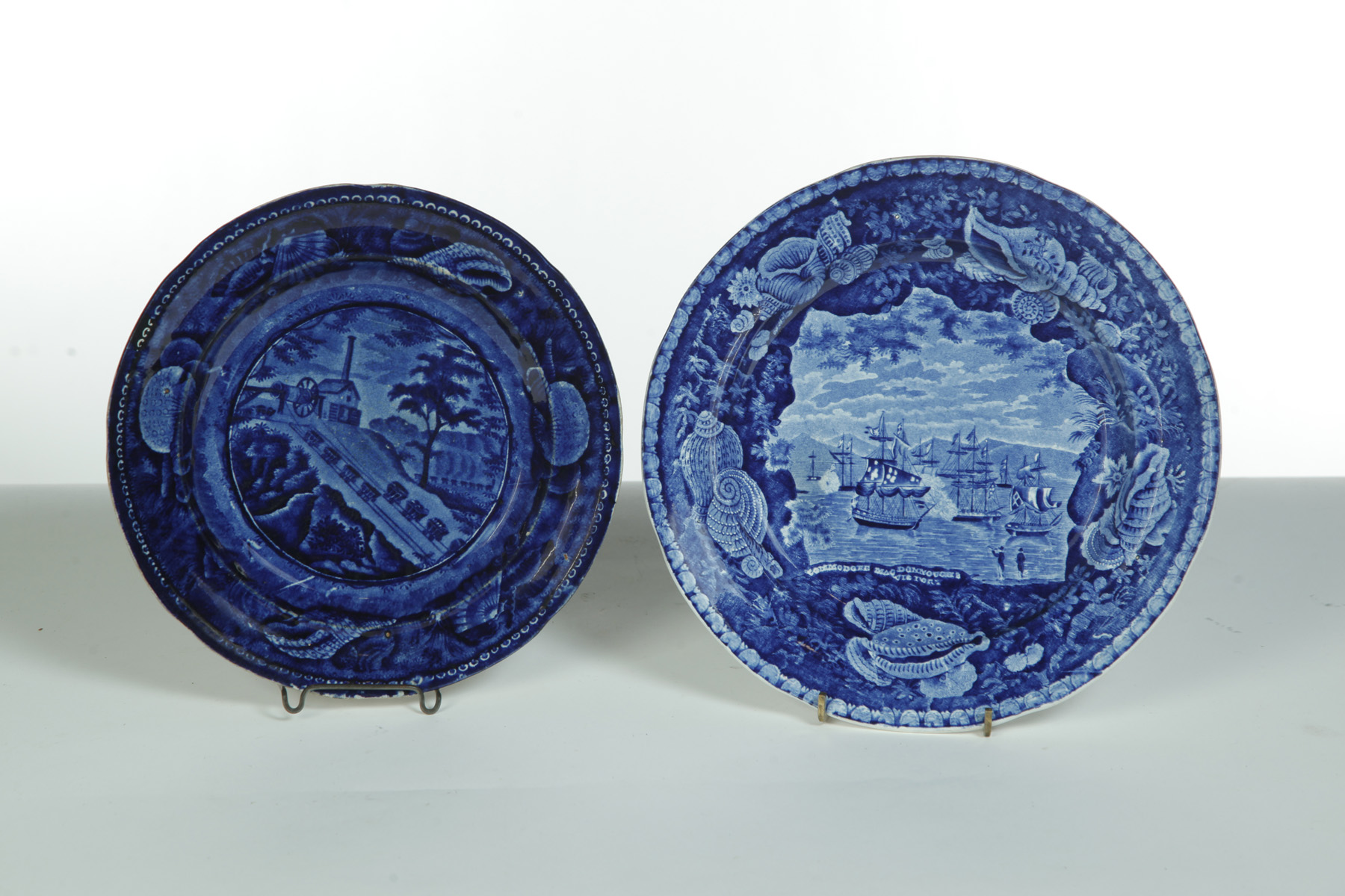 Appraisal: TWO HISTORICAL BLUE AMERICAN SCENE PLATES England nd quarter- th