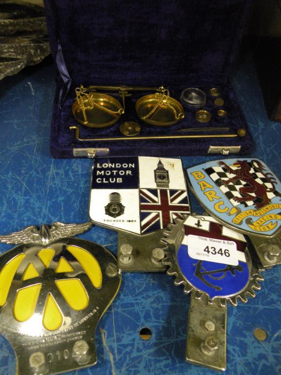 Appraisal: Various enamelled car badges to include - BARC badge London