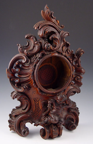 Appraisal: SATYR CARVED ROCOCO GERMAN BLACK FOREST CLOCK CASE Mid th