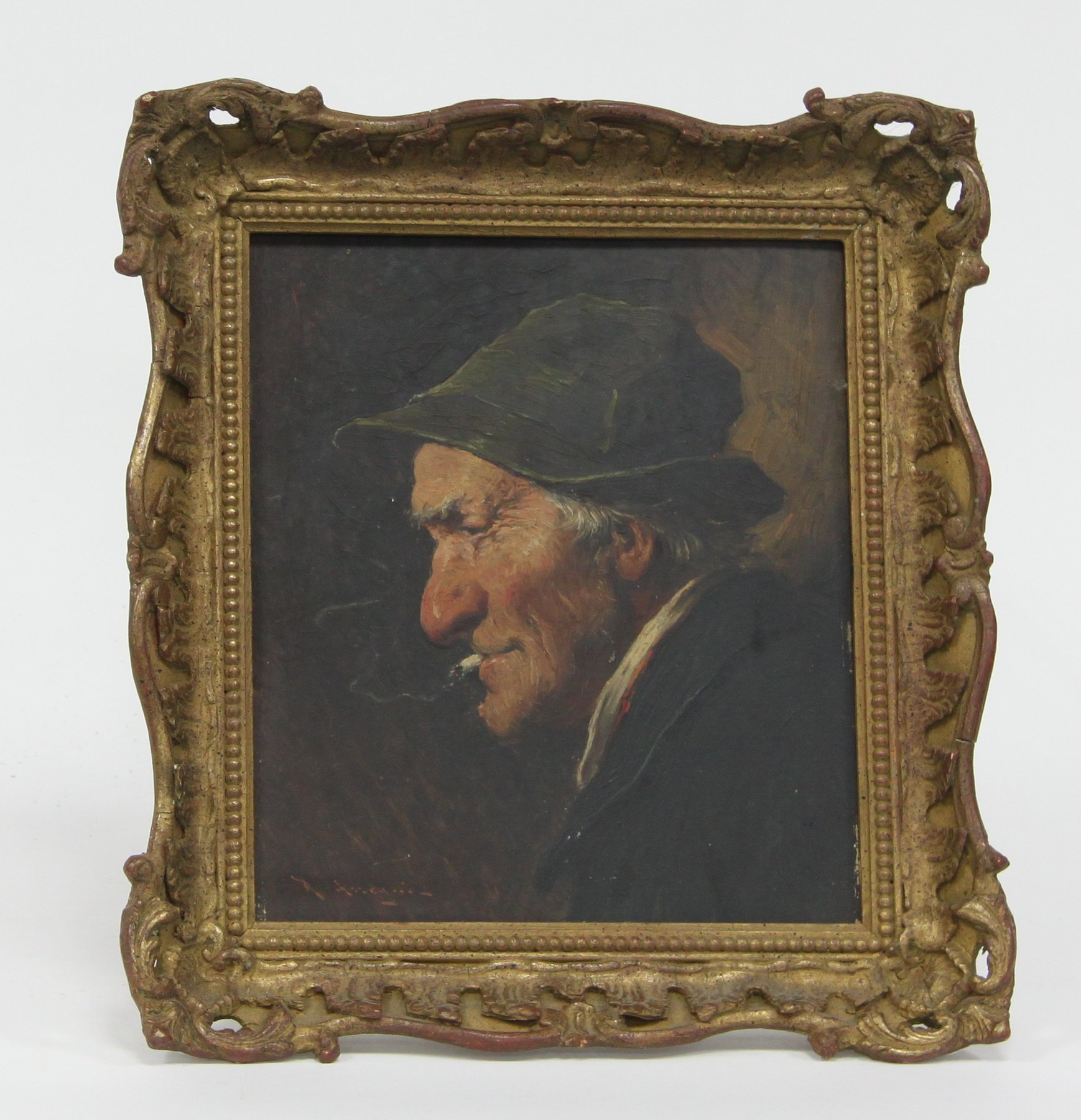 Appraisal: Tyrolean School Portrait of an Old Man Wearing a Hat