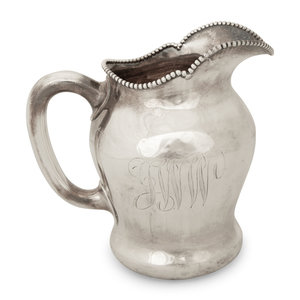 Appraisal: An American Silver Pitcher Dominick and Haff New York retailed