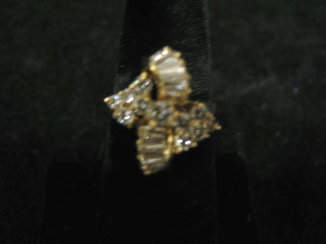 Appraisal: Diamond Ring round baguette diamonds totaling carat in k yellow