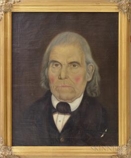 Appraisal: American School th Century Portrait of a Gray-haired Gentleman Possibly