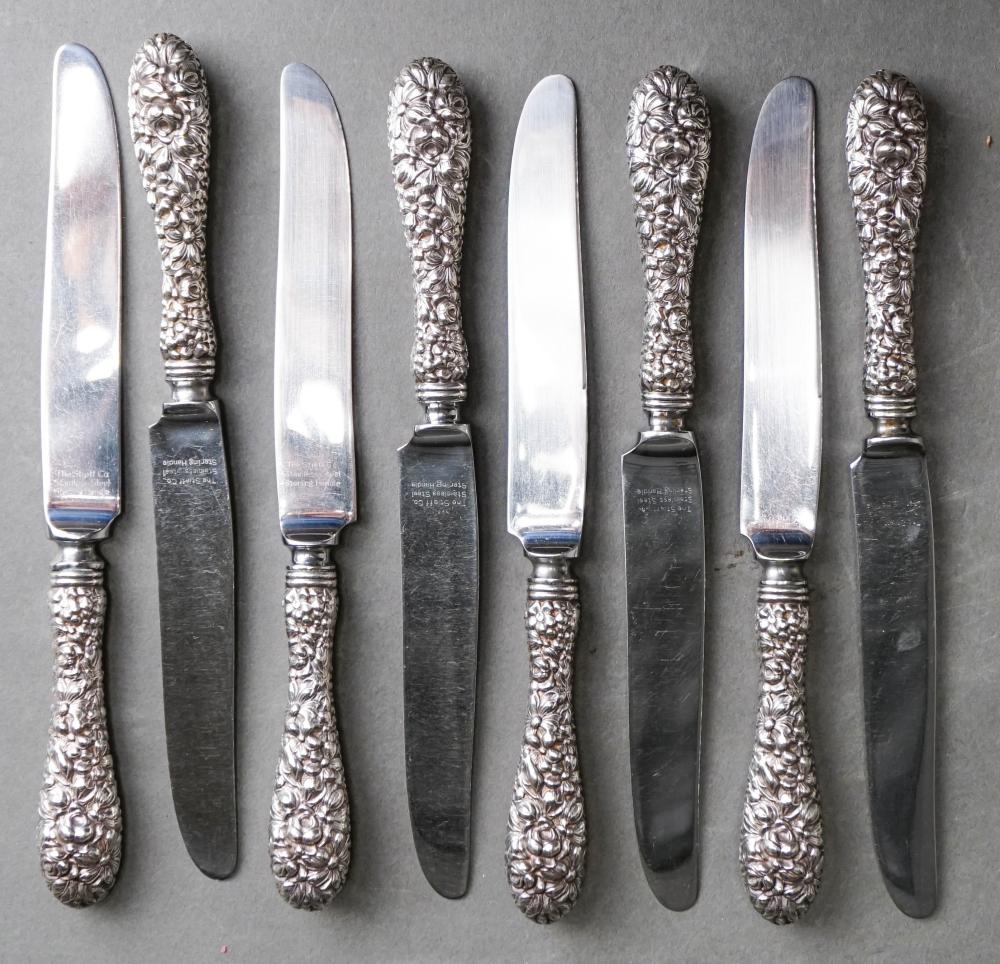 Appraisal: EIGHT STIEFF STERLING SILVER HANDLED DINNER KNIVESEight Stieff Sterling Silver