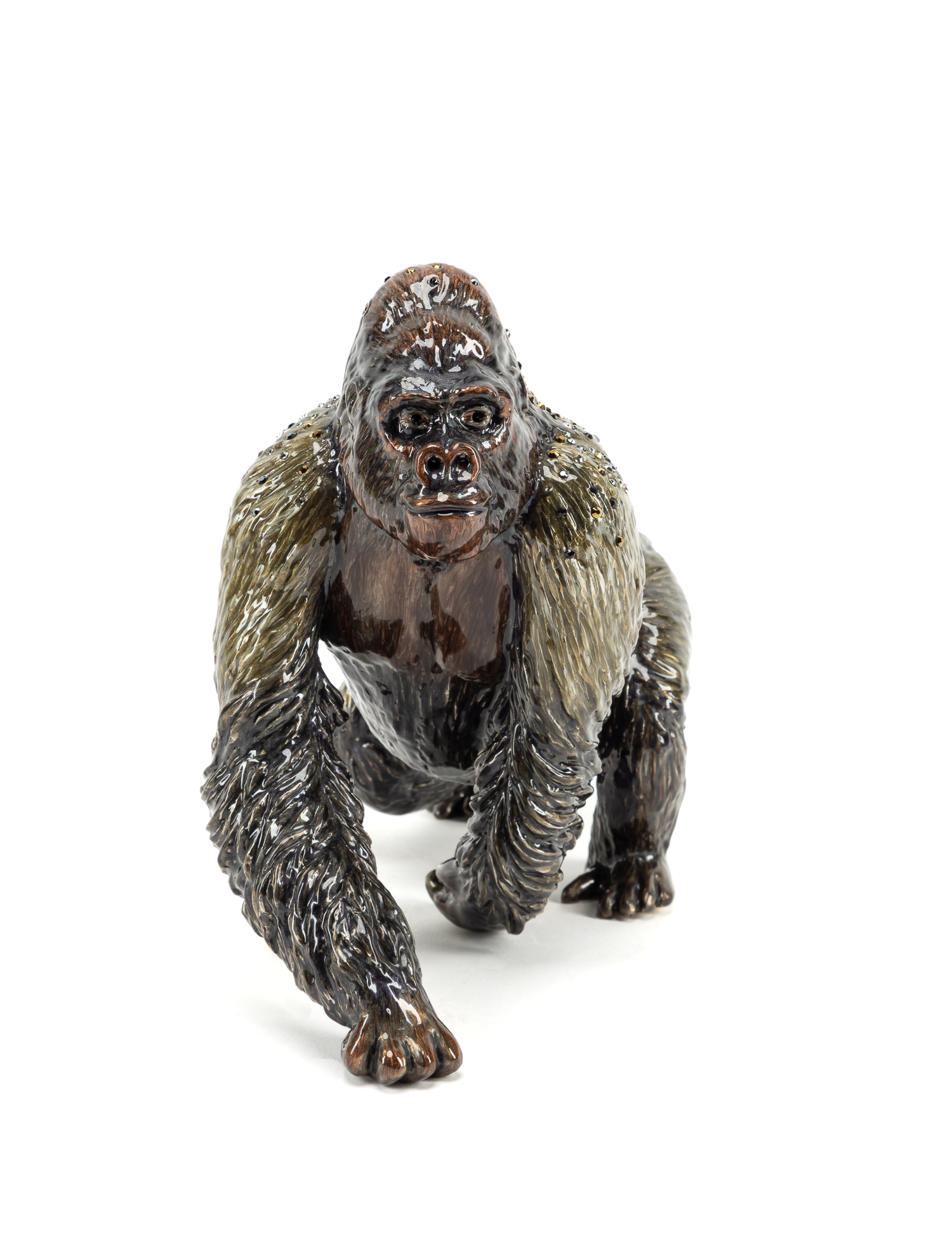 Appraisal: JAY STRONGWATER KONG SILVERBACK GORILLA FIGURINE Jay Strongwater American Kong