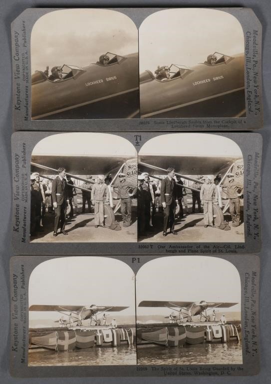 Appraisal: Keystone View Company stereoview photos of Charles Lindberg the Spirit