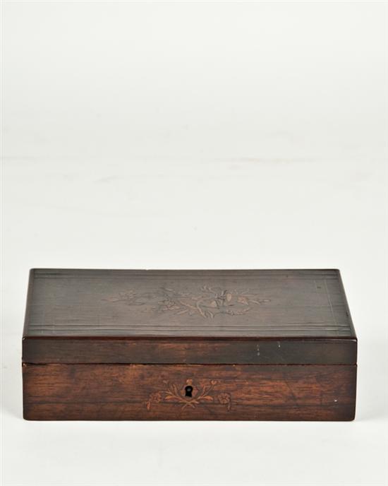 Appraisal: An E th C English Inlaid Mahogany and Satinwood Box