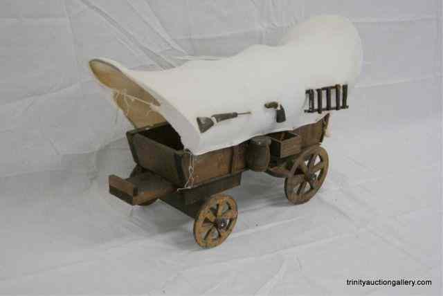 Appraisal: Handmade Wooden Conestoga Covered Wagon Model This is for handmade