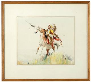 Appraisal: Gerard Curtis Delano ''Sioux Warrior'' faintly signed lower right Delano