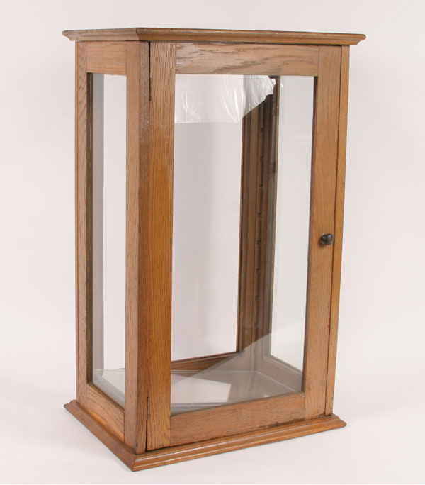 Appraisal: Oak counter top display case cabinet with four shelves H