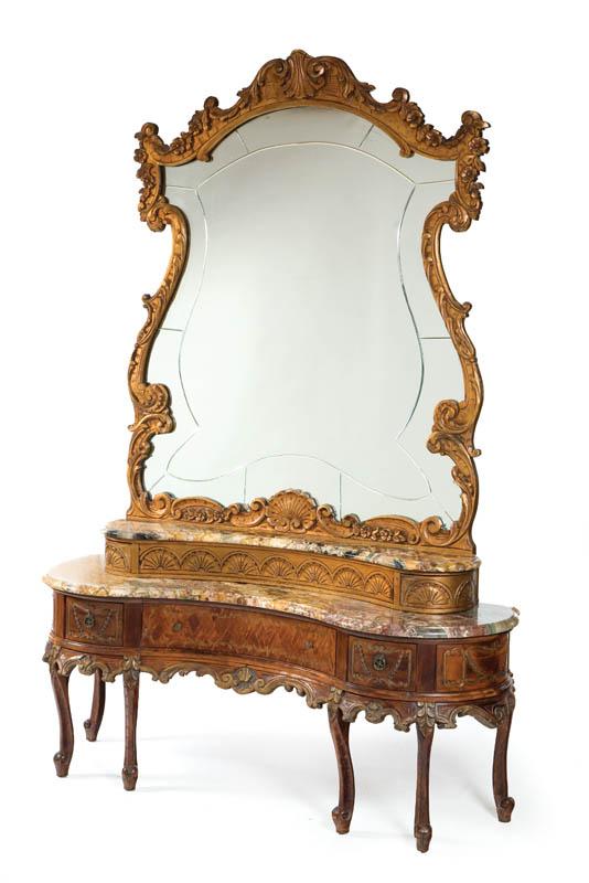 Appraisal: FRENCH-STYLE DRESSING TABLE WITH MIRROR Probably France st quarter- th