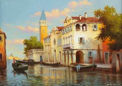 Appraisal: Yuri Zeleng Russian b Channels of Venice Oil on canvas