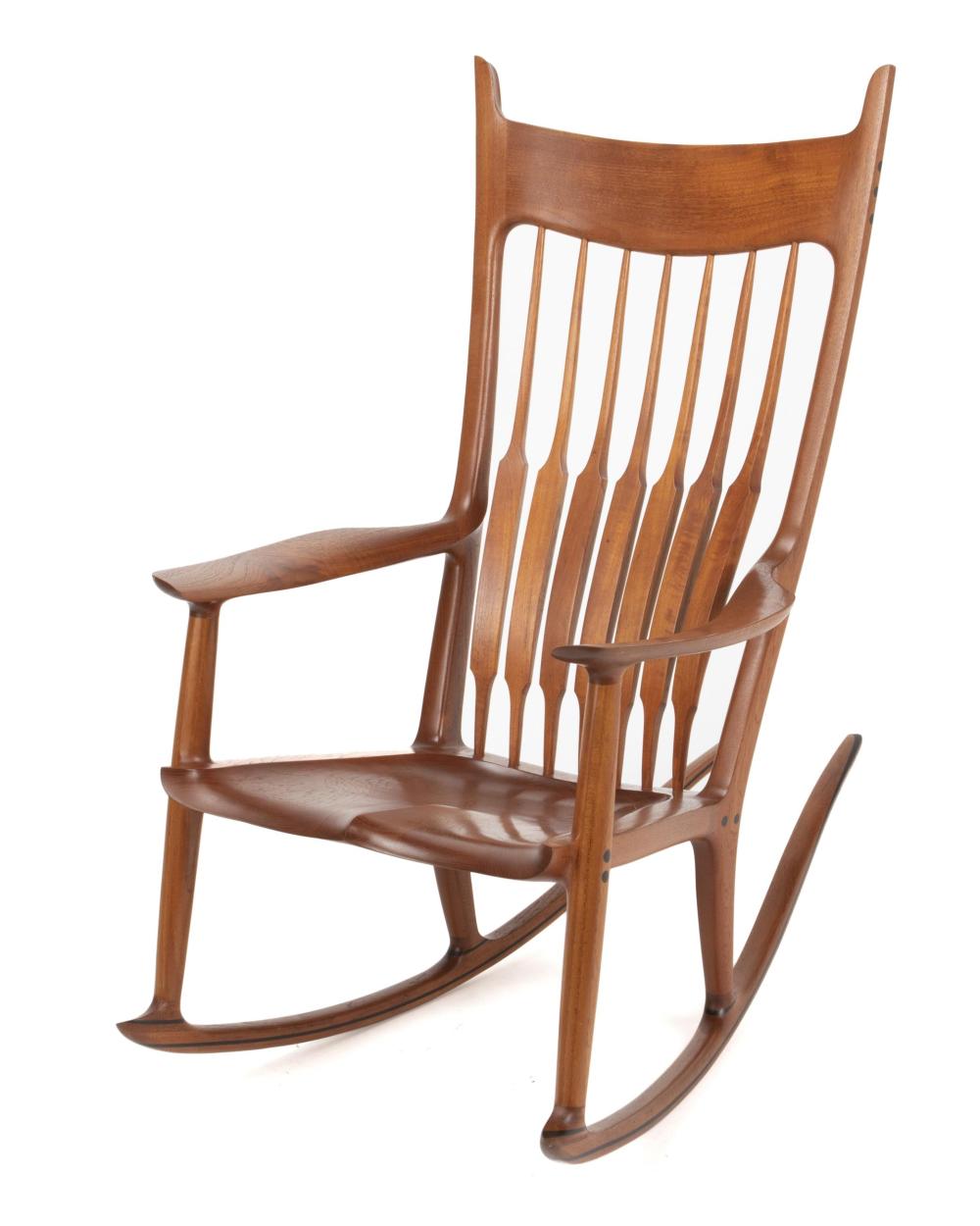 Appraisal: Sam Maloof - American Rocking chair Teak with ebonized plugs