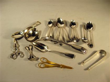 Appraisal: Group of assorted George III sterling silver flatware various dates