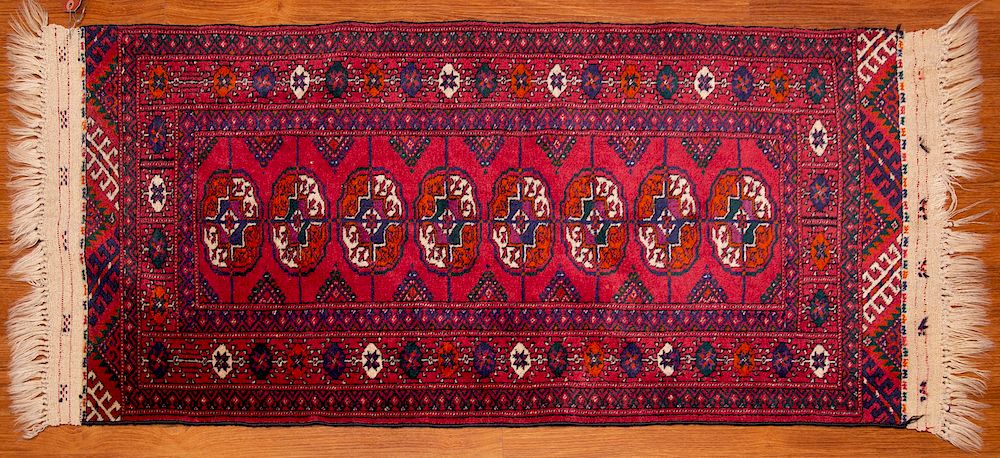 Appraisal: Turkemon Bohkara Rug x hand knotted wool foundation Condition Appears