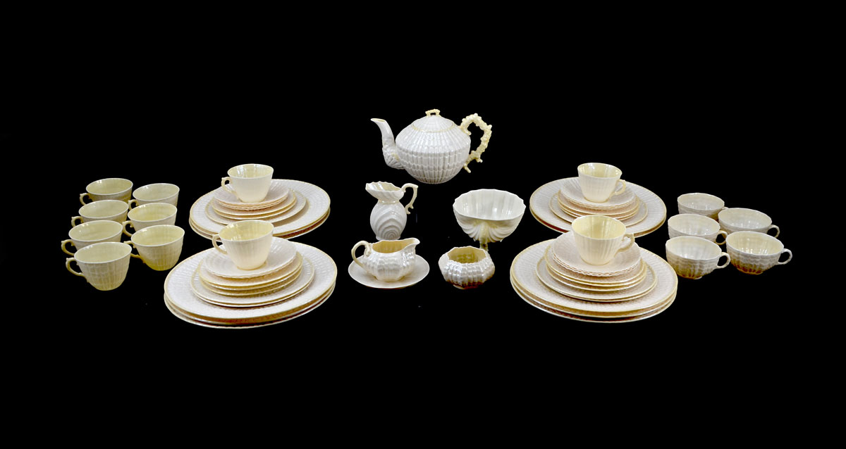 Appraisal: BELLEEK PORCELAIN LIMPET CHINA SERVICE Approx pieces in the Limpet