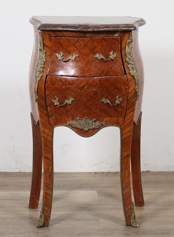 Appraisal: Louis XV style marble top nightstand Late th early th