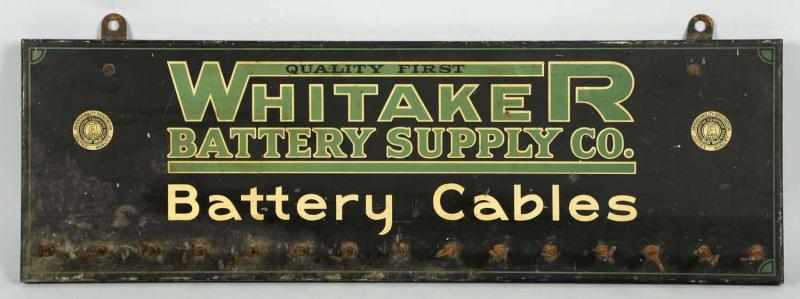 Appraisal: Tin Whitaker Battery Supply Company Sign s to s With