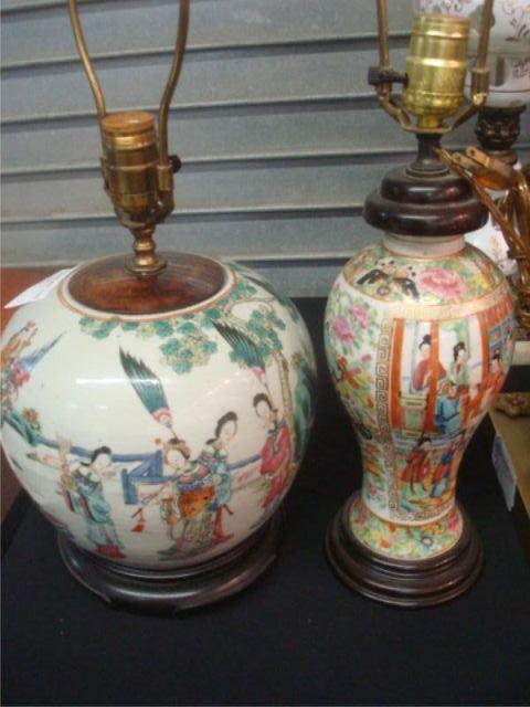 Appraisal: Export Porcelain Lamps