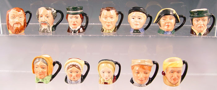 Appraisal: CHARLES DICKENS MINIATURE DOULTON TOBY JUGS To include Charles Dickens