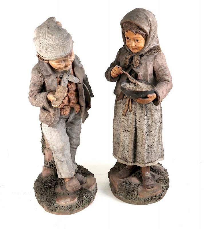 Appraisal: Pair of Ceramic Figures of Children Pair of ceramic figures