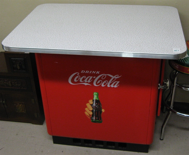 Appraisal: COCA-COLA COOLER BAR SET the restored vintage cooler's lift top