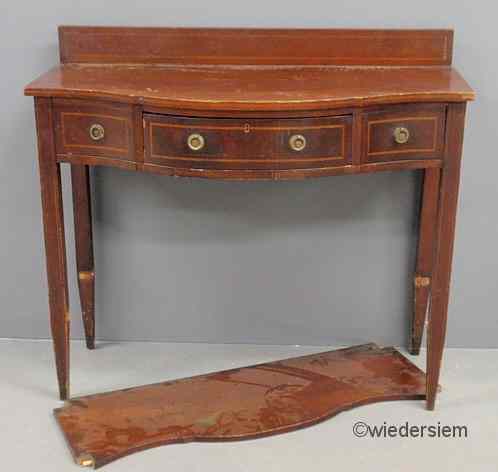 Appraisal: Hepplewhite style inlaid mahogany side server with a single drawer