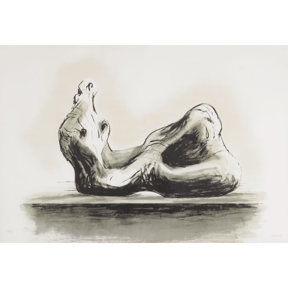 Appraisal: Henry Moore - British STONE RECLINING FIGURE II Colour lithograph