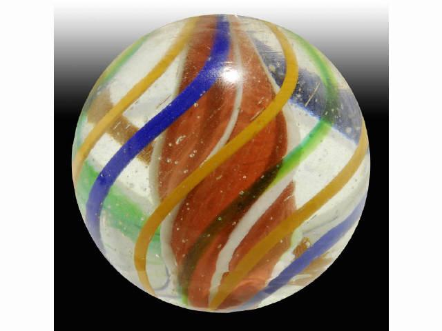 Appraisal: Lobed Solid Core Marble Description Four lobes with a red