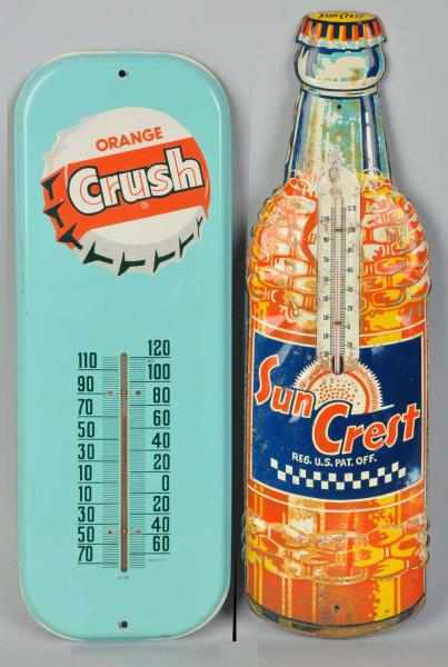 Appraisal: Tin Suncrest Orange Crush Thermometers s and s Overall heavy