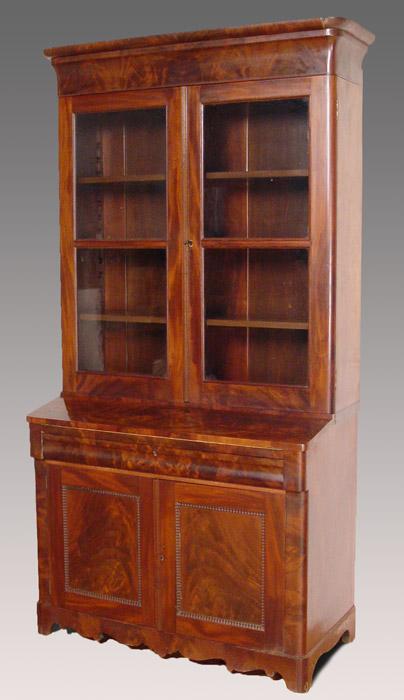 Appraisal: EMPIRE PERIOD BOOKCASE SECRETARY Richly grained mahogany veneer Two part