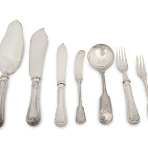 Appraisal: A Japanese Silver Flatware Service Mid- th Century comprising forks