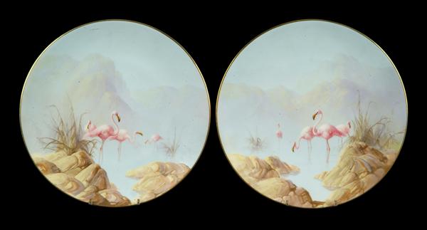 Appraisal: A pair of Royal Worcester wall-plaques signed and painted by