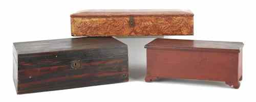 Appraisal: Three miscellaneous painted wood boxes largest - w