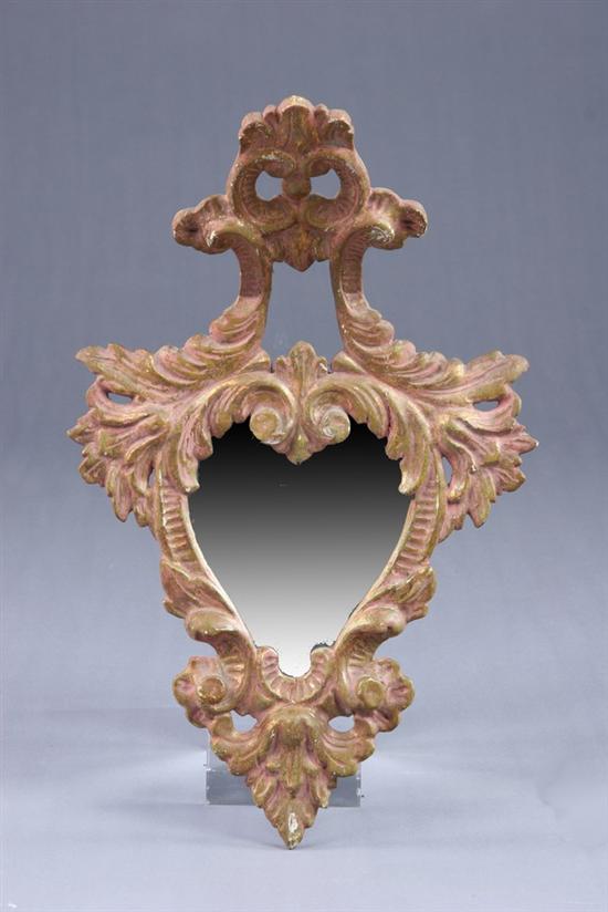 Appraisal: ITALIAN ROCOCO STYLE WALL MIRROR th century with pink washed