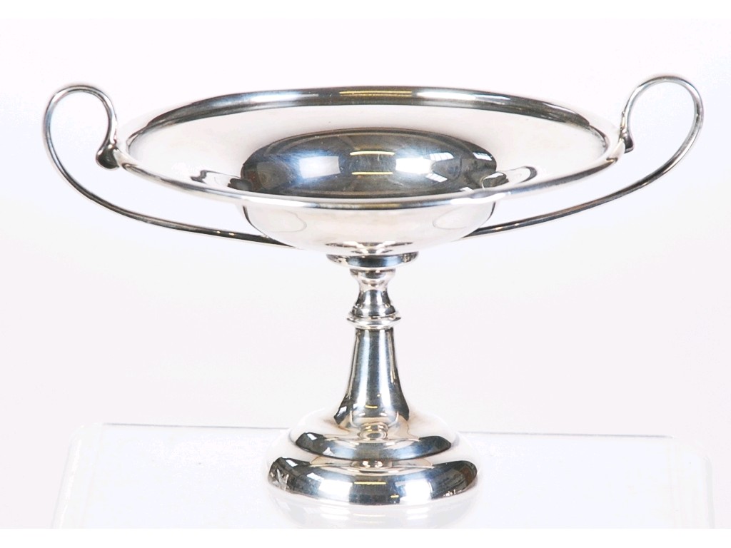 Appraisal: EDWARD VII PLAIN SILVER TWO HANDLED PEDESTAL BON BON DISH