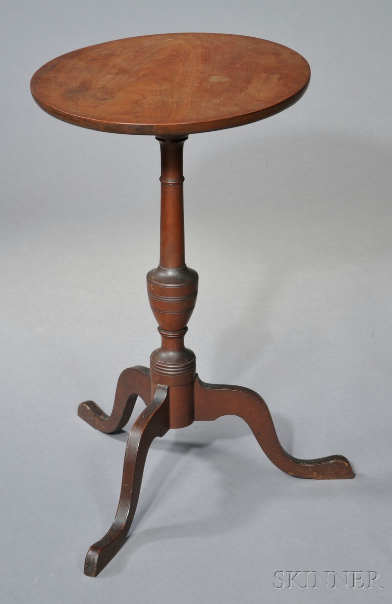 Appraisal: Federal Cherry Candlestand New England early th century the oval