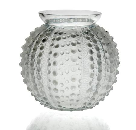 Appraisal: Lalique Mold Blown Glass Oursin Vase Estimate -