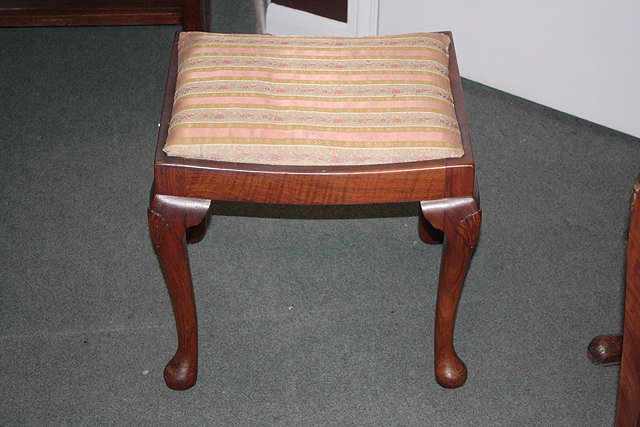 Appraisal: A MAHOGANY LADDERBACK BEDROOM CHAIR and a walnut stool