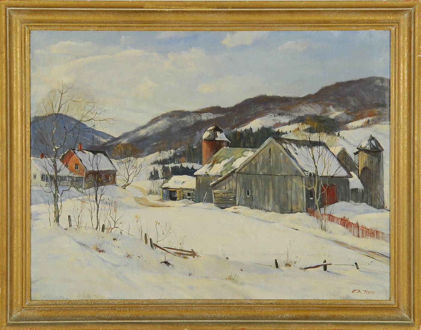 Appraisal: EARLE A TITUSAmerican - Pleasant Valley Farm Mt Mansfield Region