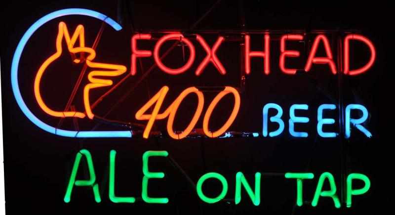 Appraisal: Fox Head On Tap Neon Sign Description s to s