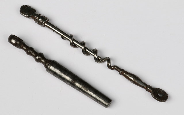 Appraisal: A GEORGIAN STEEL PICNIC CORKSCREW cm long within its sheath