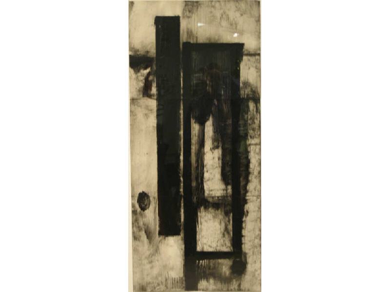 Appraisal: GARY PASSANISE AMERICAN Abstract composition in black grey and white