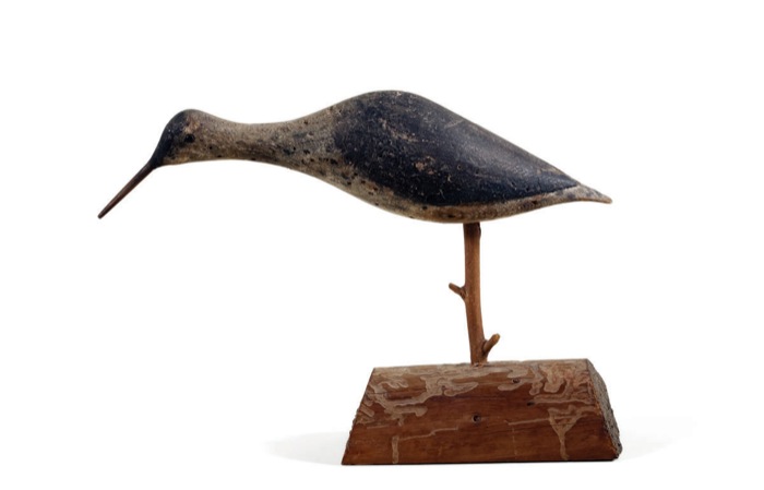 Appraisal: CARVED AND PAINTED GREATER YELLOWLEGS DECOY CIRCA Having carved raised