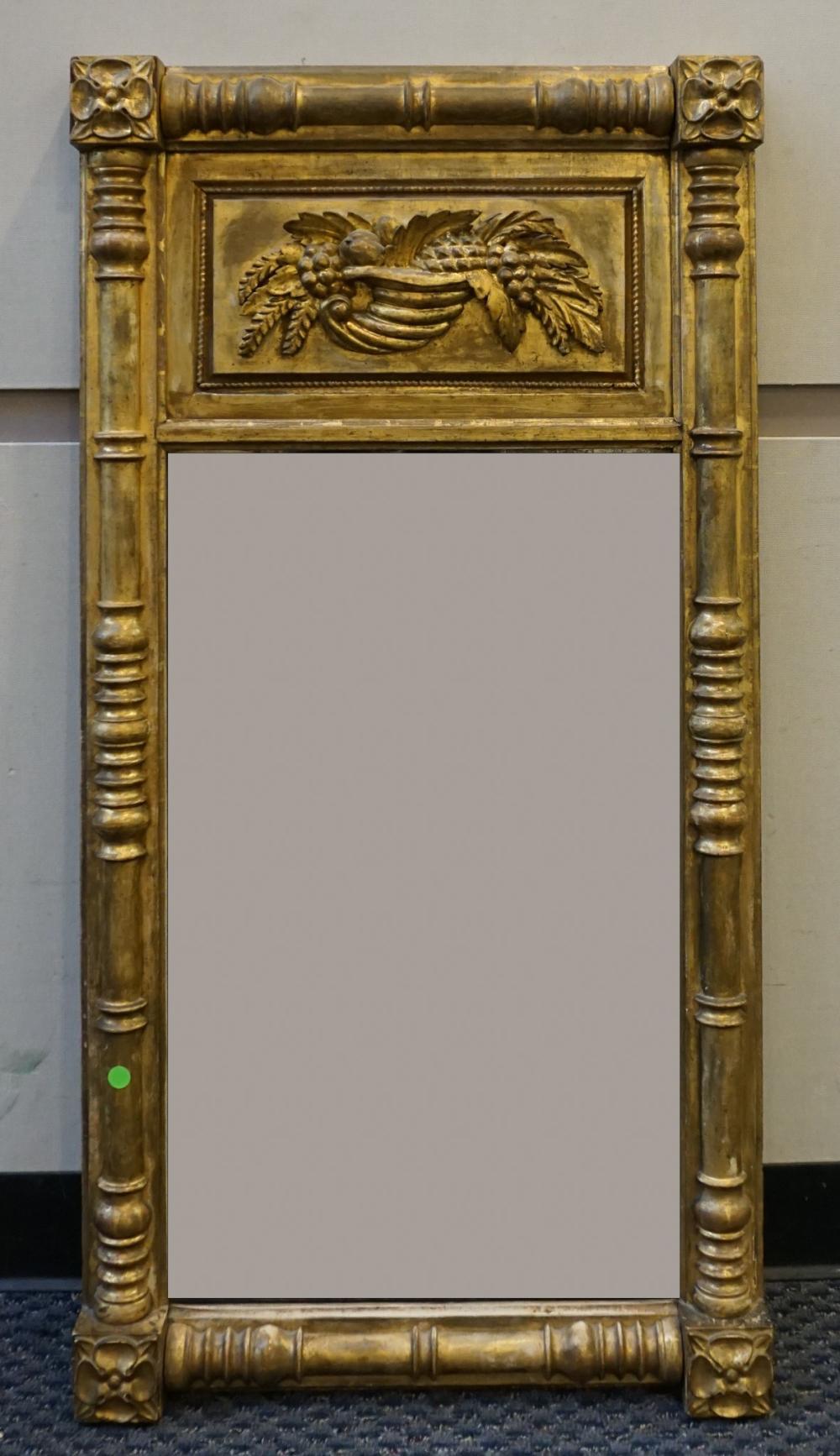 Appraisal: CLASSICAL STYLE PARCEL GILT DECORATED PIER MIRROR FRAME X IN