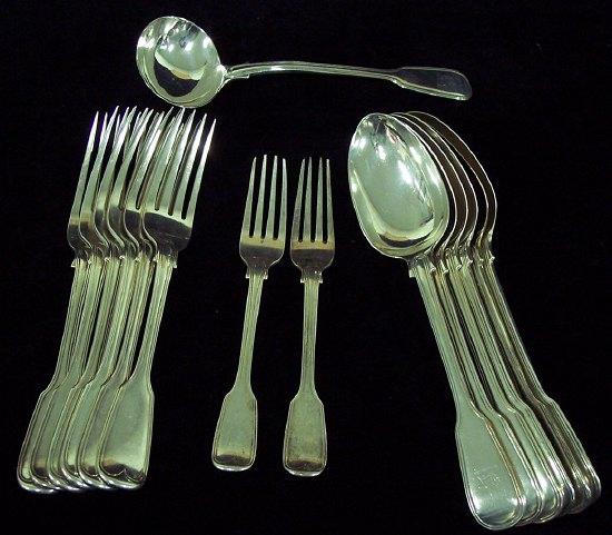 Appraisal: A part set fiddle pattern flatware George William Adams comprising