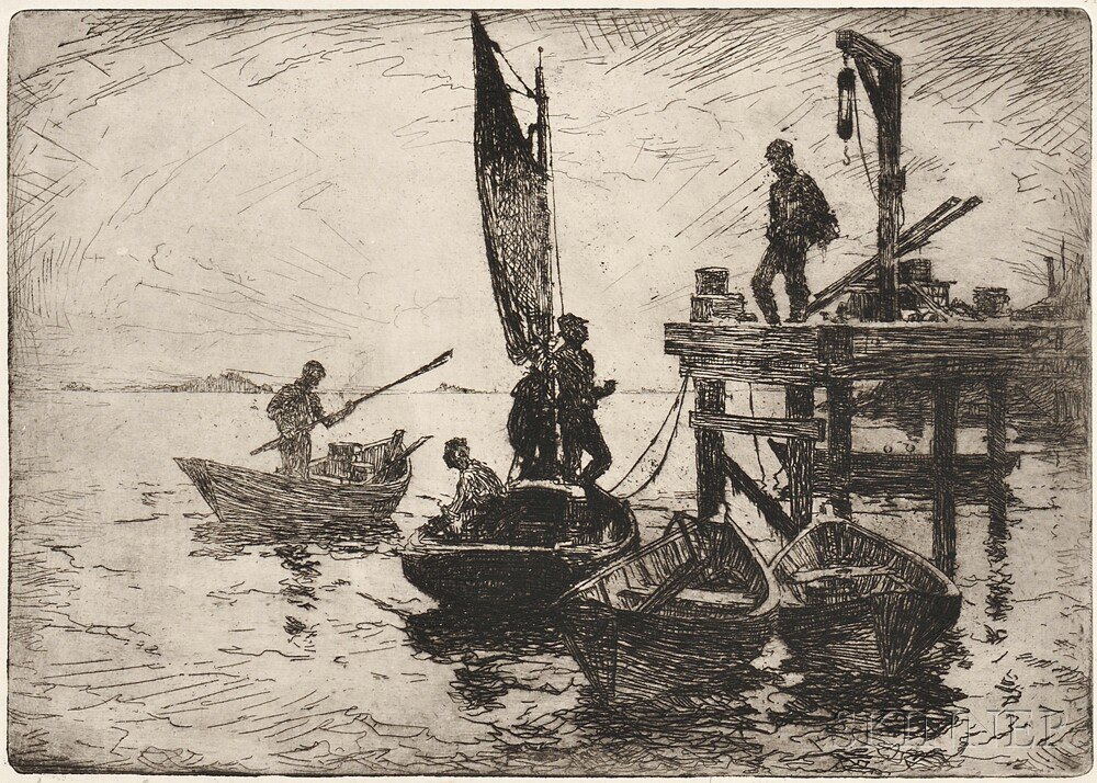 Appraisal: Frank Weston Benson American - Boats at Dawn published state