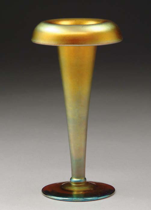 Appraisal: STEUBEN GOLD AURENE VASE Lovely little vase has rich gold